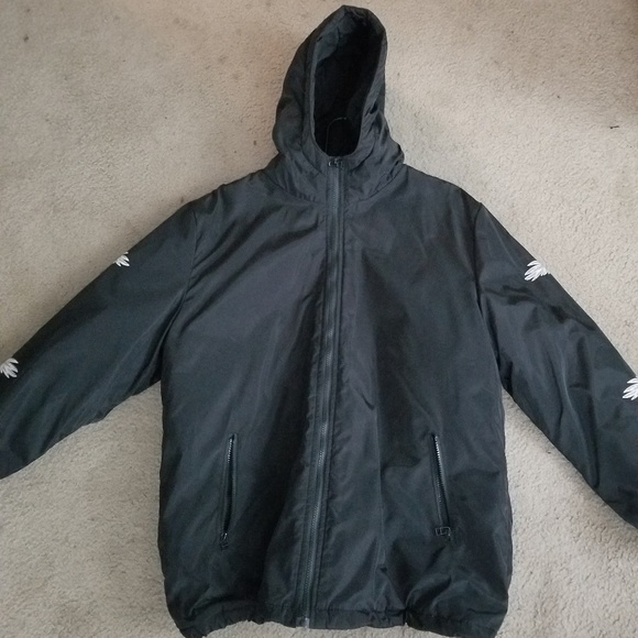 New Black Windbreaker with Design - Picture 2 of 4